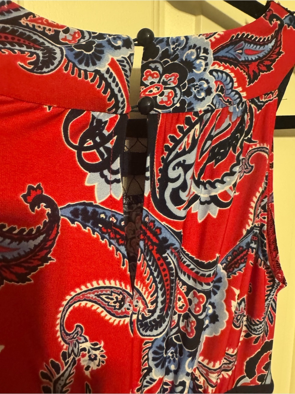Dress Barn Roz and Ali Red Paisley Maxi Dress Sz Small Memorial Day - Picture 6 of 8